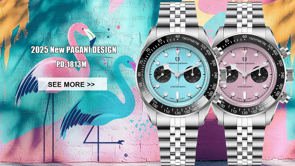 PAGANI DESIGN 1701 Moon Mens Quartz Watches Men Luxury Watch For Men Chronograph AR Sapphire Mirror Waterproof Reloj Hombre 2025