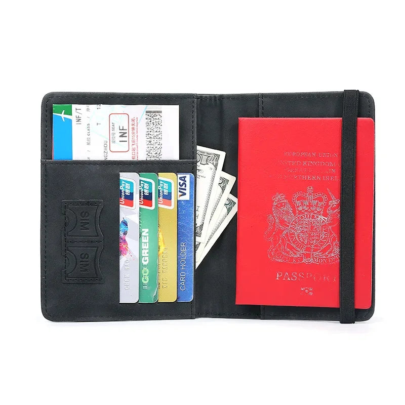 Rfid Blocking Protection Travel Passport Credit Holder Cover Case Business PU Leather Women Men Ticket Protective Accessories