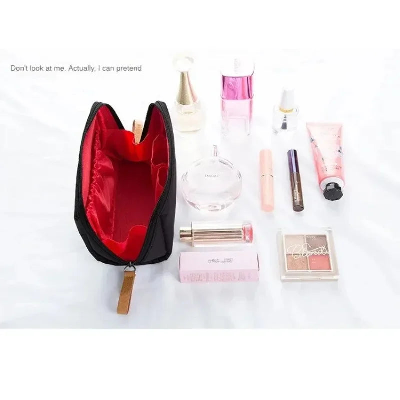 2024 New Women's Small Bag Toiletry Bag Portable Mini Solid Color Korean Makeup Bag Large Capacity Waterproof Storage Clutch Bag