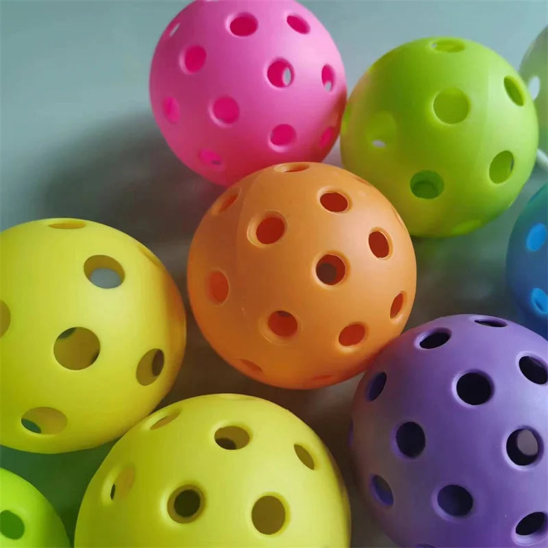 6pcs Pickleball 40 Holes 74mm Outdoor Colorful Pickleballs Durable Training and Competition Paddle Ball for Competition Practice
