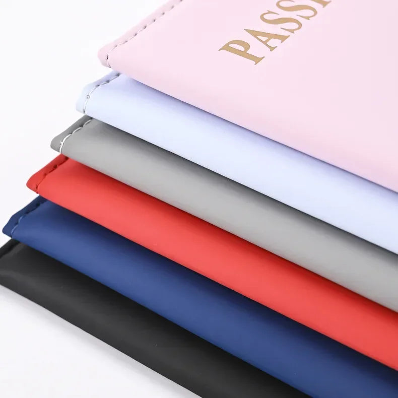 Travel Gold Passport Holder Cover Case for Women Men PU Leather Ticket Map Passport Covers Passport Protective Accessories