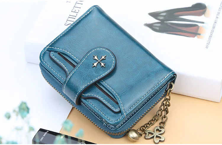 2023 New Women Wallets Fashion Short PU Leather Top Quality Card Holder Female Zipper Purse
