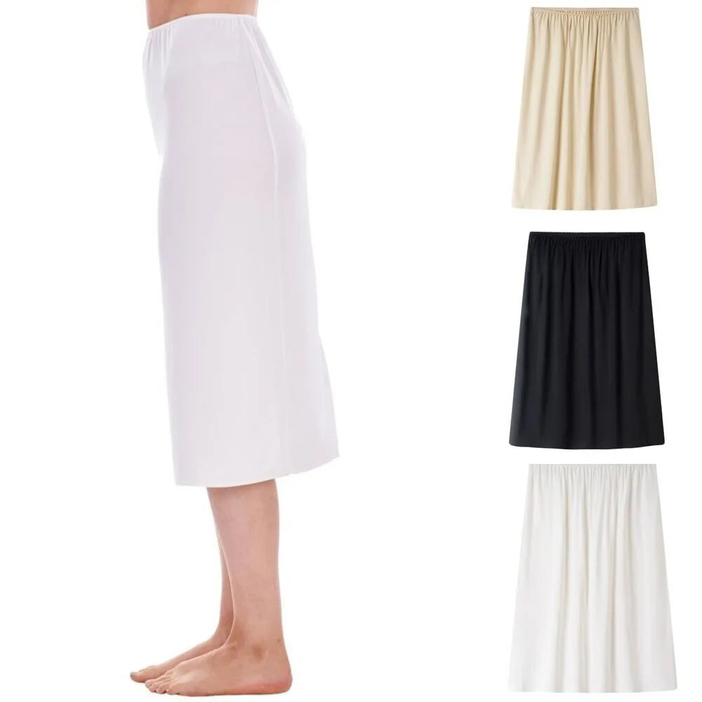 Comfortable Half Slips Under Dress Cooling Slip Skirt Lingerie Satin Skirt Women Underskirts Petticoat Cooling Summer Fashion