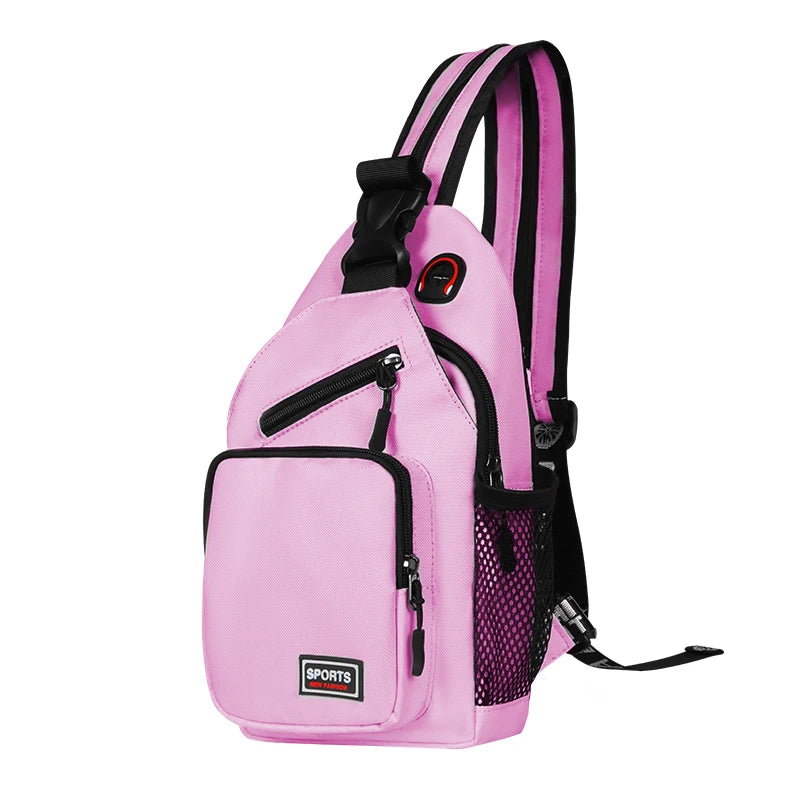 Geestock Small Crossbody Bags For Women Sling Chest Bag Female Mini Travel Sport Shoulder Pack Messenger Bags With Earphone Hole
