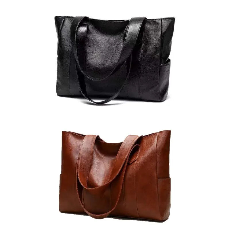 1pc Vintage Large Capacity Tote Bag Retro Vegan Shoulder Bag Women's Casual Handbag For Commute