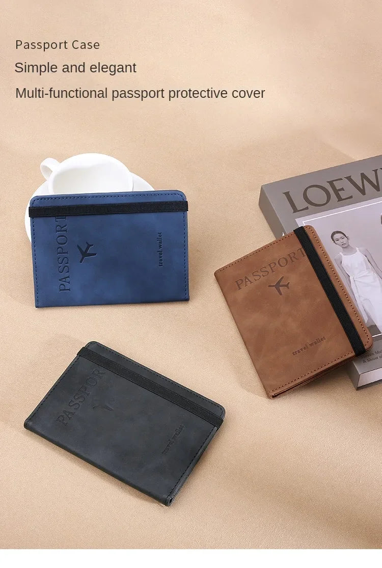 Rfid Blocking Protection Travel Passport Credit Holder Cover Case Business PU Leather Women Men Ticket Protective Accessories