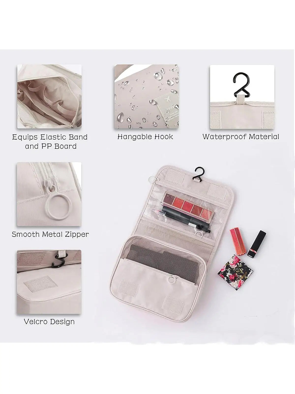 Travel Makeup Bag Waterproof Toiletries Organizer High Quality Women Neceser Bathroom Hook Wash Pouch Hook Makeup Storage Bag