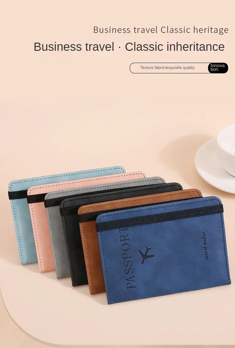 Rfid Blocking Protection Travel Passport Credit Holder Cover Case Business PU Leather Women Men Ticket Protective Accessories