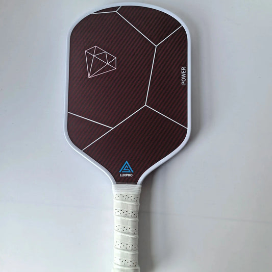 2024 Newest Hot sell Carbon Fiber And Red Kevlar pickleball paddle 16mm with High Grit & Spin Surface enlong handle