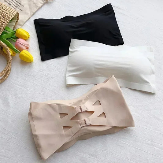 Seamless Integrated Tube Tops Women Removable Pads Intimates Basic Black/White/Skin Womens Strapless Bra Bandeau Sexy Lingerie