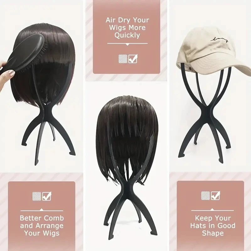 Tool Travel Stand For All Wigs Wig Stand Portable Collapsible Holder Durable Wig Display 13.2 Inch