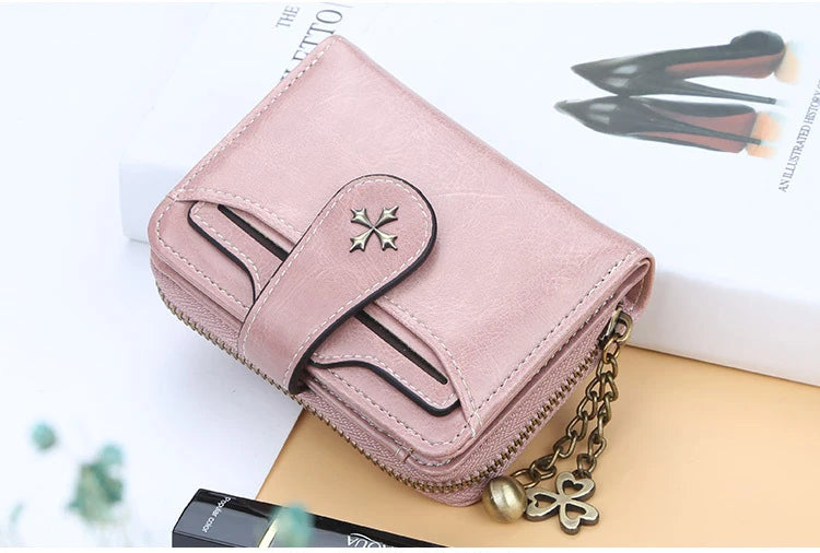 2023 New Women Wallets Fashion Short PU Leather Top Quality Card Holder Female Zipper Purse