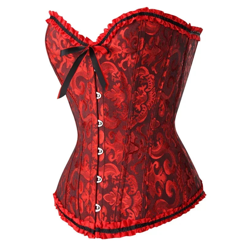 Waist Corset Top Women Bustier Overbust Sexy Lace up Floral Lingerie Shapewear Vintage Victorian Fashion Body Shaper DropShippin