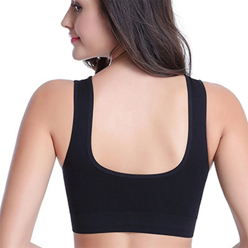 Women'S Seamless Bra For Women Crop Top Black Vertical Stripe Breathable Sports Bra Fitness Tube Tops Yoga Underwear Sports Bra