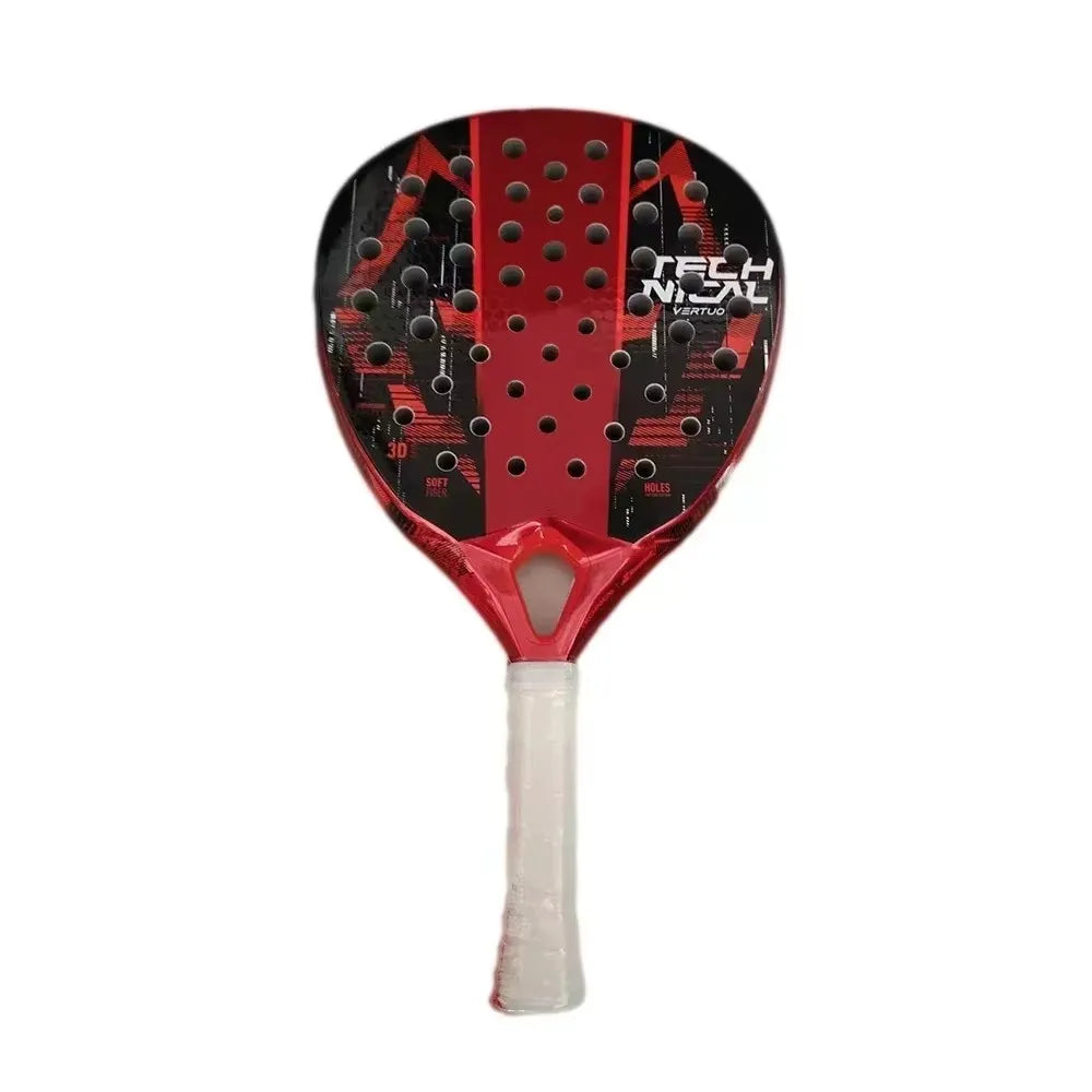 Carbon Fiber Padel Tennis Racket, Rough Surface, Diamond Shape, High Balance, EVA, Soft Memory, Sports Paddle Racquet