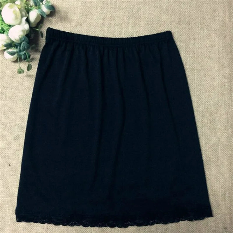 Satin Underskirt Half Slips Dress for Women Summer Thin  High Waist Elastic Anti-Penetrating Underskirt Lining Petticoat