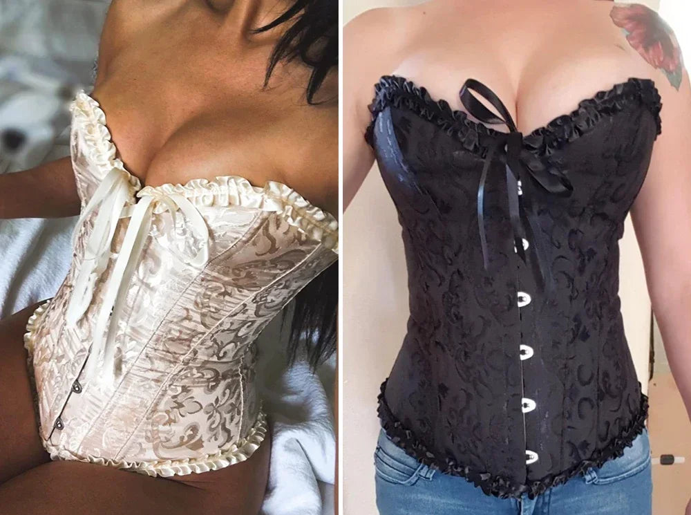 Waist Corset Top Women Bustier Overbust Sexy Lace up Floral Lingerie Shapewear Vintage Victorian Fashion Body Shaper DropShippin