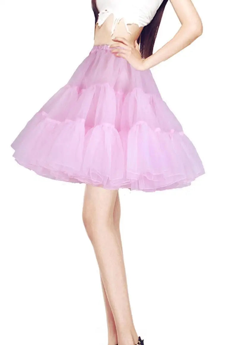 BABYONLINE Rockabilly Red Wedding Petticoat Crinoline Short Tulle Skirt Underskirt Woman Adult Tutu Half Slips Bridal Accessorie