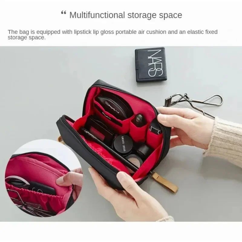 2024 New Women's Small Bag Toiletry Bag Portable Mini Solid Color Korean Makeup Bag Large Capacity Waterproof Storage Clutch Bag