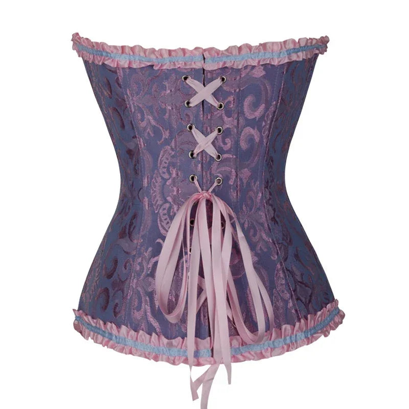 Waist Corset Top Women Bustier Overbust Sexy Lace up Floral Lingerie Shapewear Vintage Victorian Fashion Body Shaper DropShippin