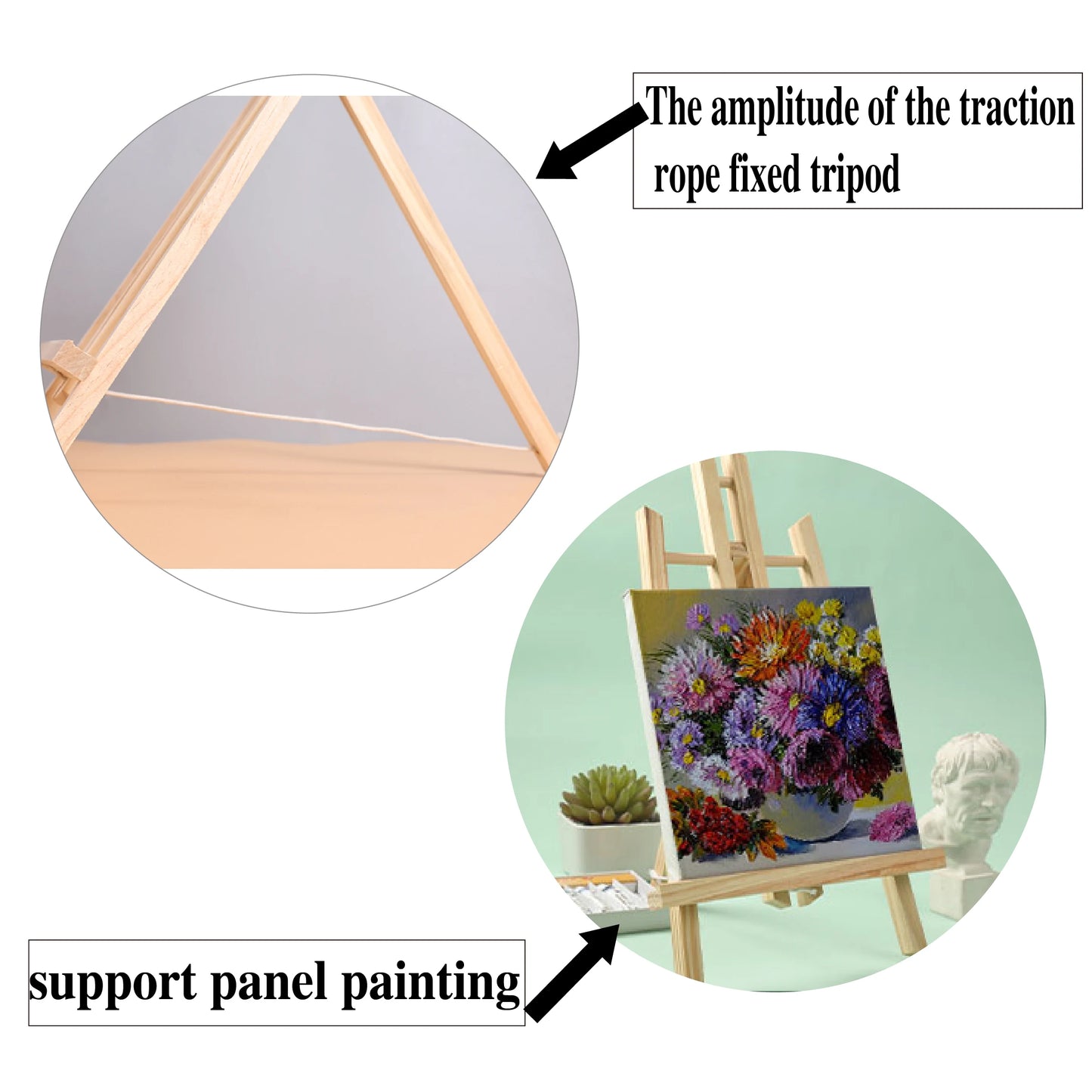 MOTARRO 1Pcs Natural Wood Easel Frame Tripod Display Holder Wedding Table Name Card Stand Children Painting Display Craft