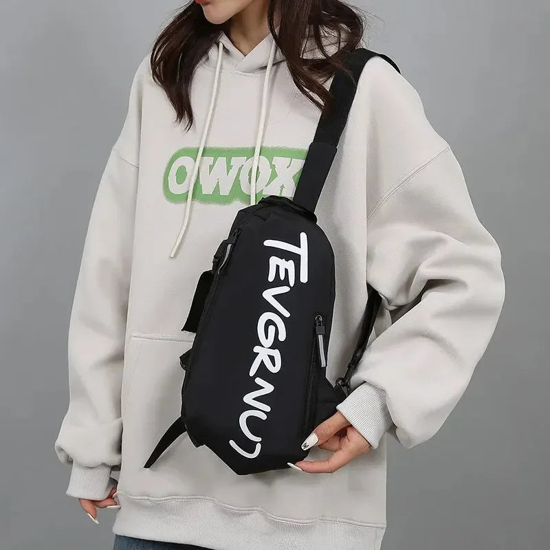 Nylon Chest Bag Trendy and Fashionable Women's Shoulder Bag Sports and Leisure Men's Oblique Straddle Bag