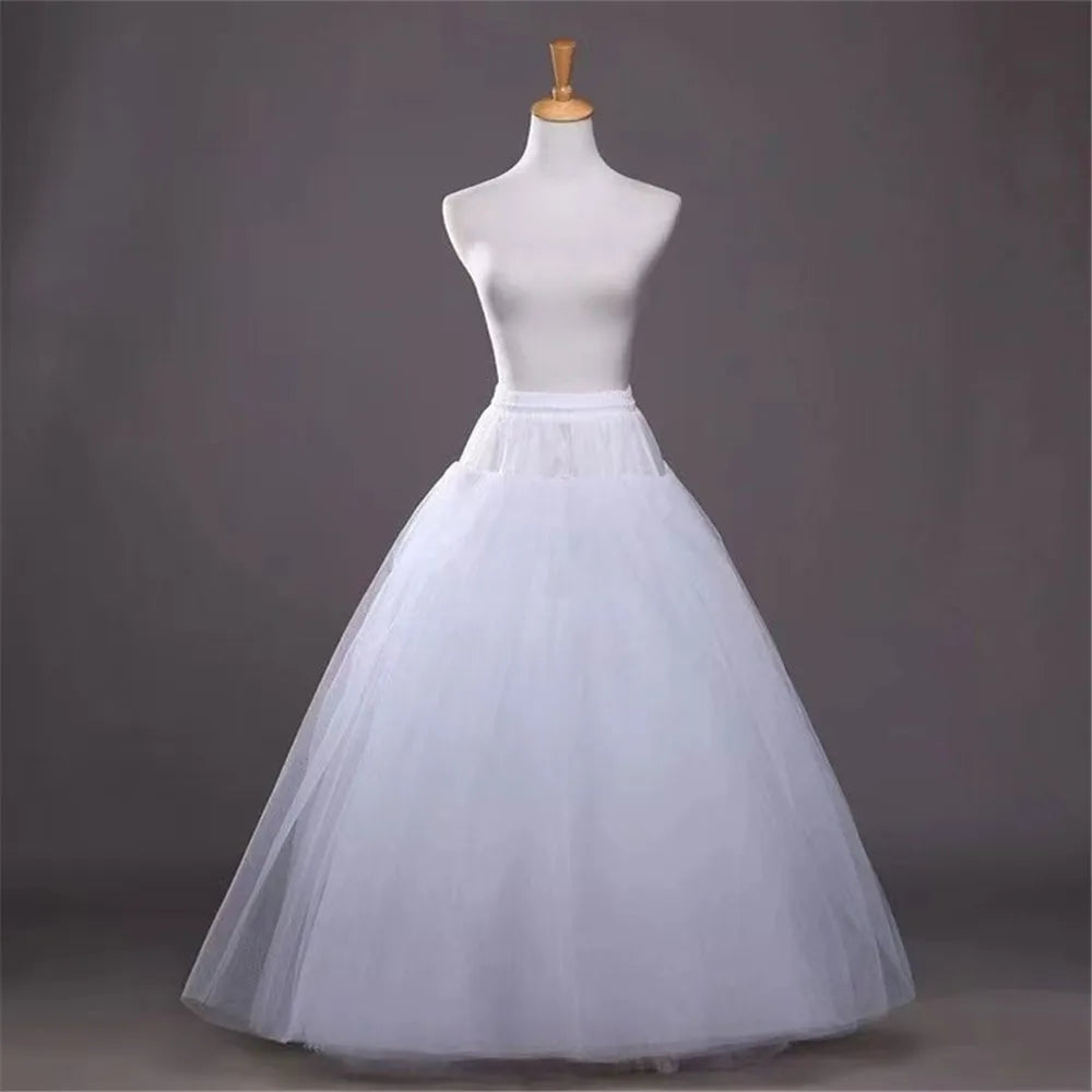 4/6/8 Layers Tulle Petticoat Wedding Accessories Chemise Without Hoops For A Line Wedding Dress Wide Puffy Underskirt