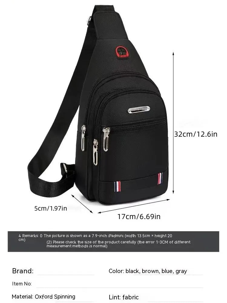 OutDoor Travel Fashion Mens CrossBorder Small Chest Polyester Shoulder Bag Trend Leisure.