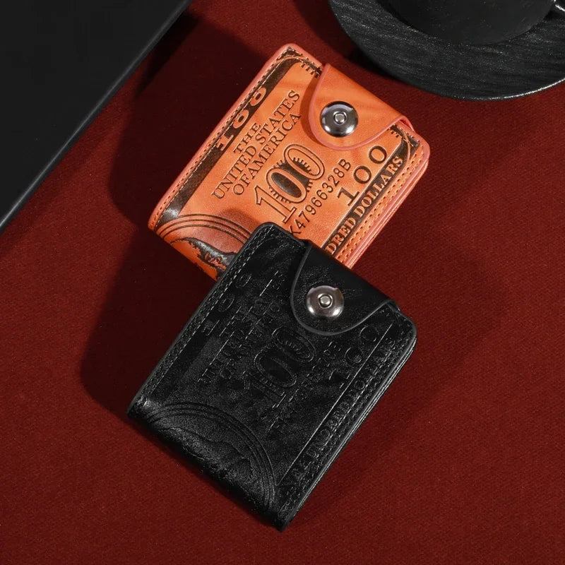 Men's Wallets With 100 US Dollar PatternWallet Male Leather Walet Photo Card HolderFashion Large Capacity Wallet Purse Bag