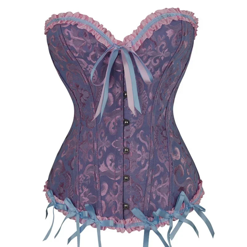 Waist Corset Top Women Bustier Overbust Sexy Lace up Floral Lingerie Shapewear Vintage Victorian Fashion Body Shaper DropShippin