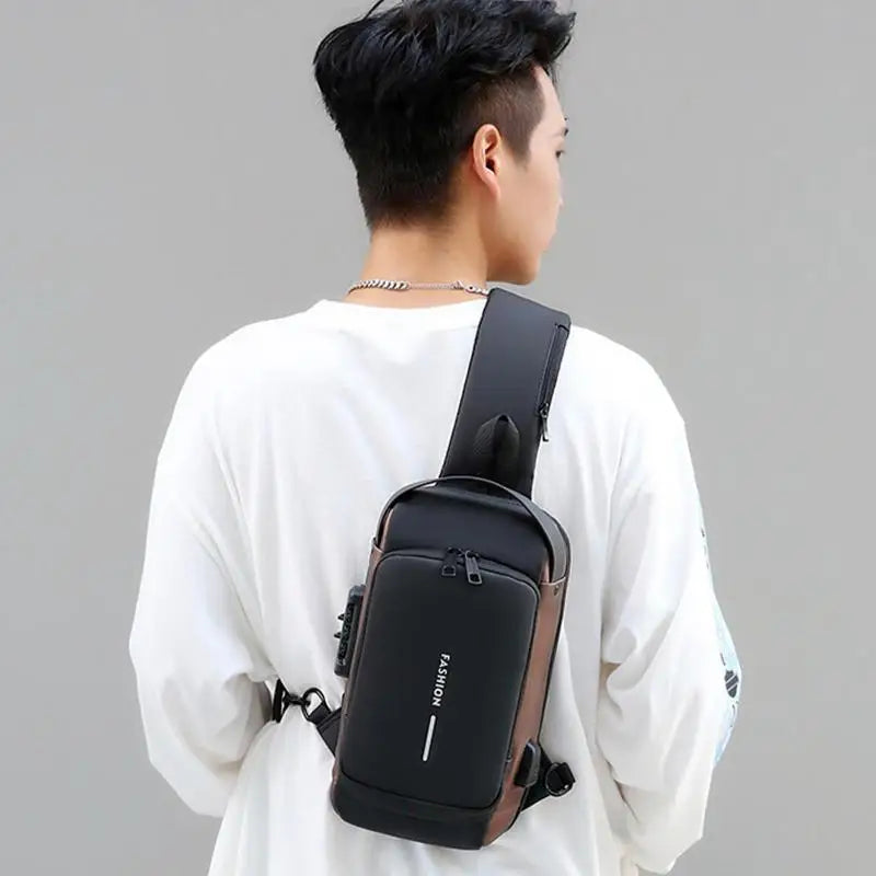 BD1 Newest Men's Anti-theft Chest Bag Shoulder Strap USB Rechargeable Crossbody School Short Distance Gym Men's Sports