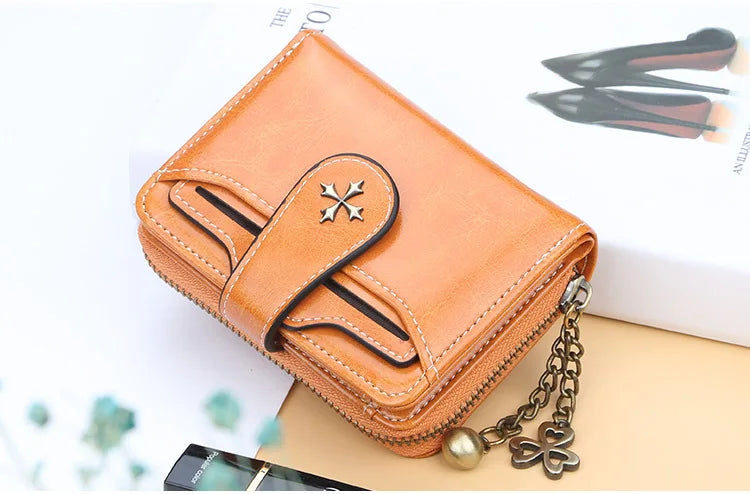 2023 New Women Wallets Fashion Short PU Leather Top Quality Card Holder Female Zipper Purse