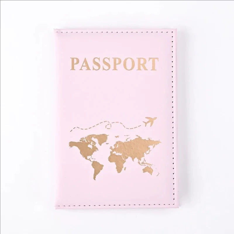 Leather passport holder Business travel document bag Passport cover Men's and women's passport carrying bag PU name card holder