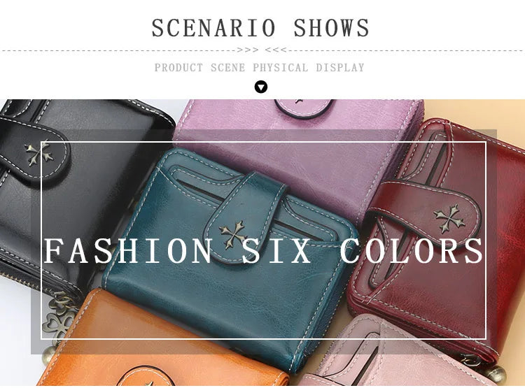 2023 New Women Wallets Fashion Short PU Leather Top Quality Card Holder Female Zipper Purse