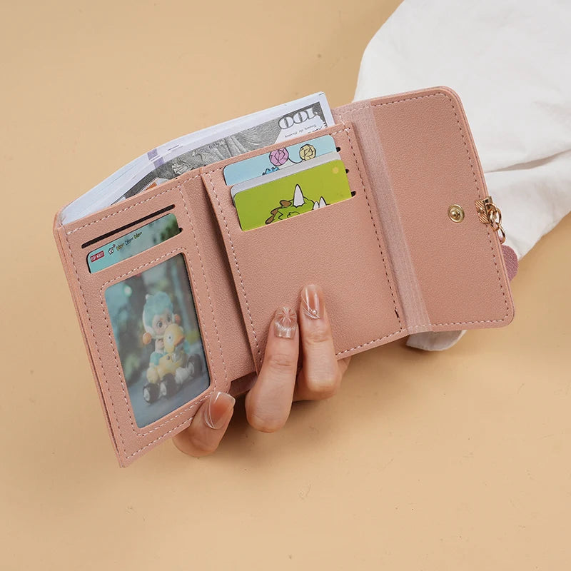 Trifold Clutch Coin Purse, Minimalist Credit Card Holder, Women's Casual Wallet