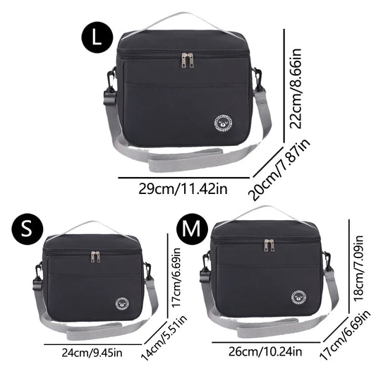 Capacity hand-held with shoulder strap insulated bag, lunch box bag, student thickened waterproof lunch bag。