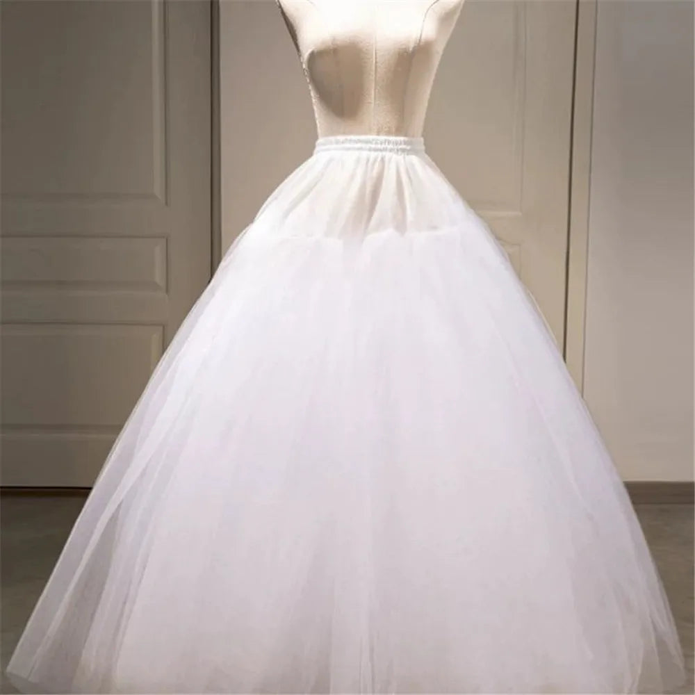 4/6/8 Layers Tulle Petticoat Wedding Accessories Chemise Without Hoops For A Line Wedding Dress Wide Puffy Underskirt