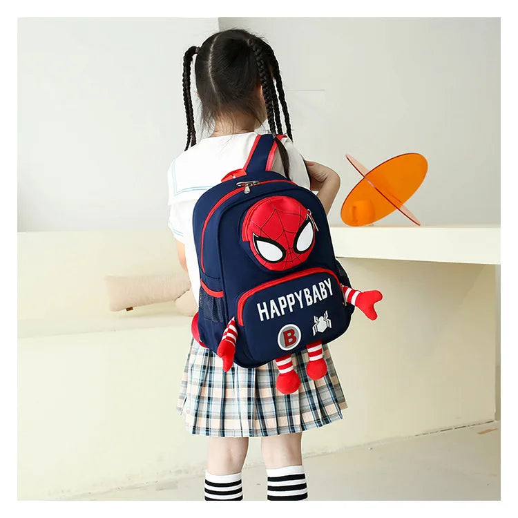 Spiderman Backpacks Super Heroes Student School Bag Cartoon 3d Stereo Kindergarten Backpack Children's Travel Bag Gift