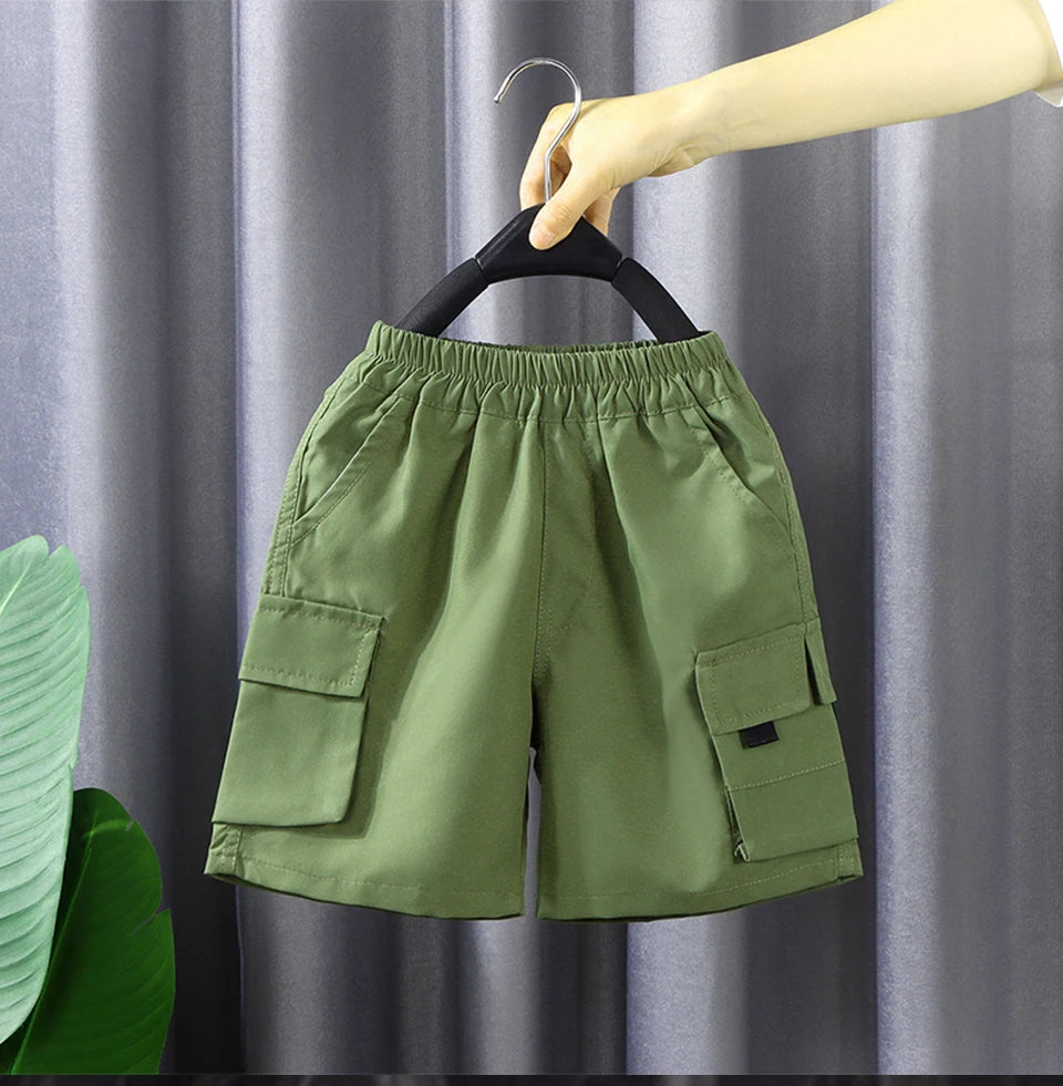 Boys Summer Casual Fashion Cargo Pants Comfortable Breathable Loose Sports Teen Shorts Spring Summer Children Casual Short Pants