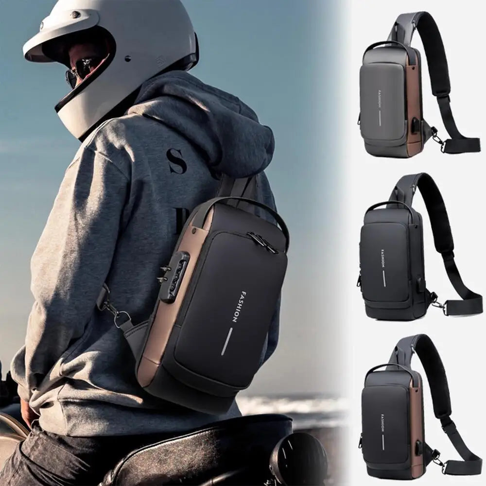 BD1 Newest Men's Anti-theft Chest Bag Shoulder Strap USB Rechargeable Crossbody School Short Distance Gym Men's Sports