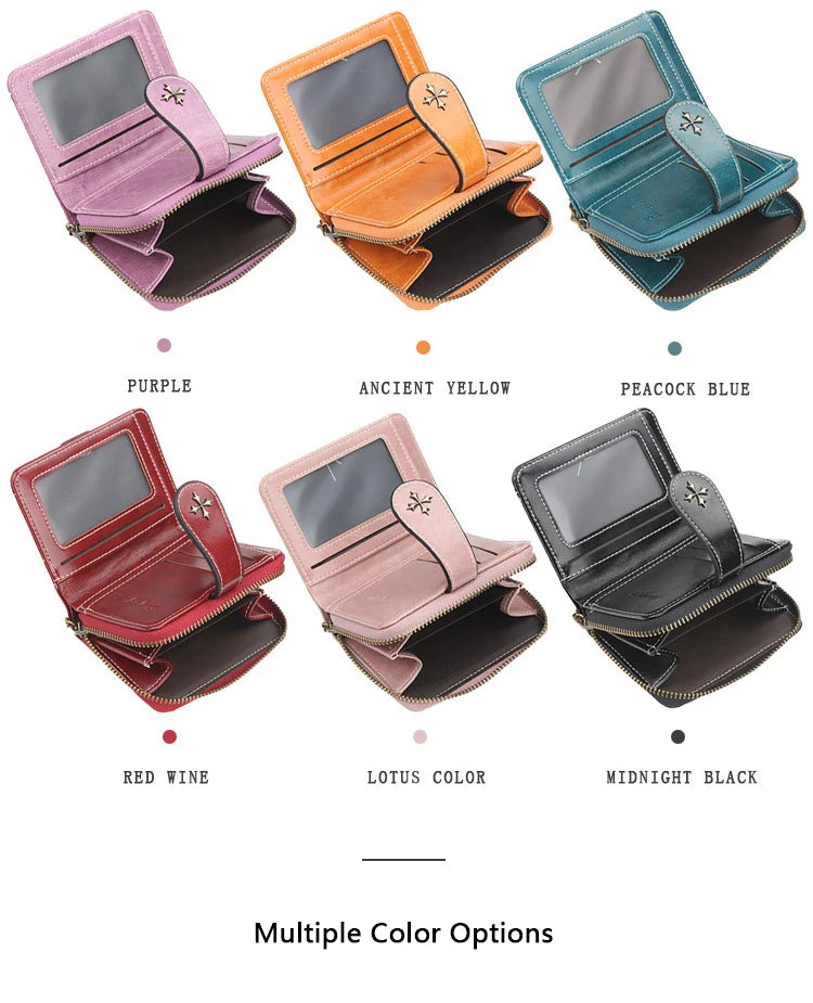 2023 New Women Wallets Fashion Short PU Leather Top Quality Card Holder Female Zipper Purse