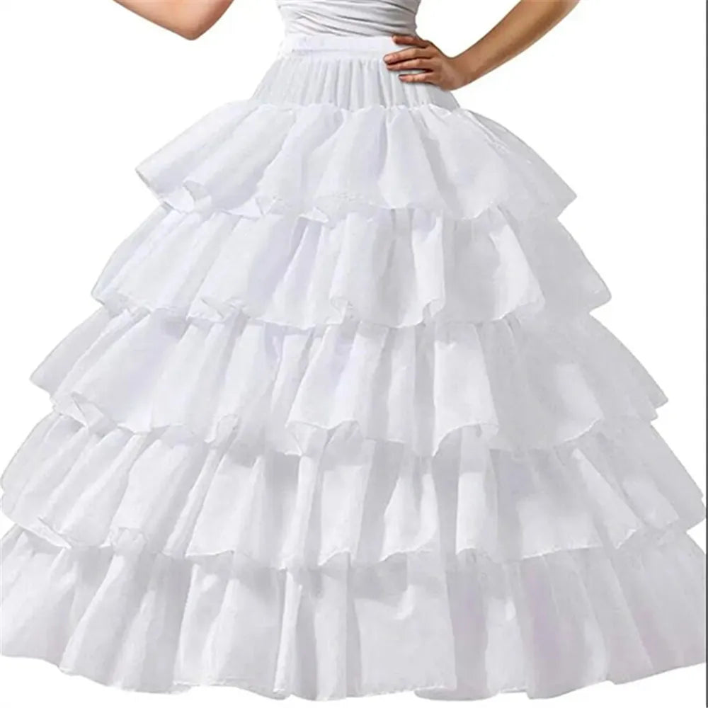 4/6/8 Layers Tulle Petticoat Wedding Accessories Chemise Without Hoops For A Line Wedding Dress Wide Puffy Underskirt