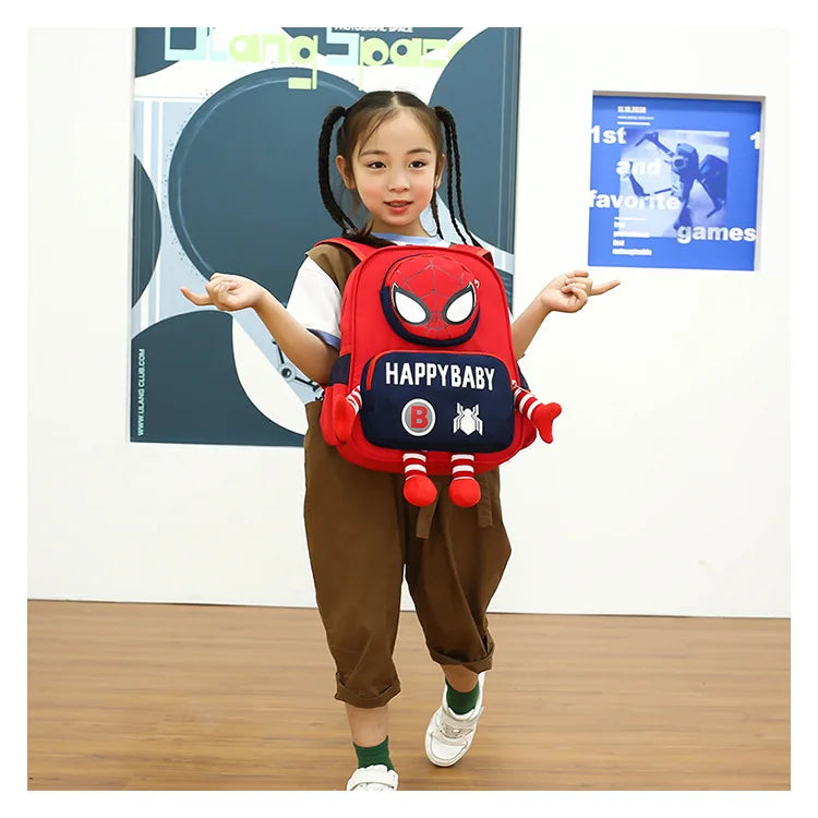 Spiderman Backpacks Super Heroes Student School Bag Cartoon 3d Stereo Kindergarten Backpack Children's Travel Bag Gift