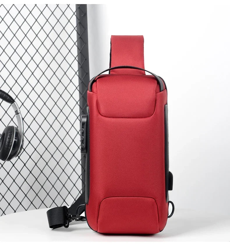 Desinger Multifunction Anti-theft USB Shoulder Crossbody Bag Travel Sling Pack Messenger Pack Chest Bag Male Luxury Brand Men