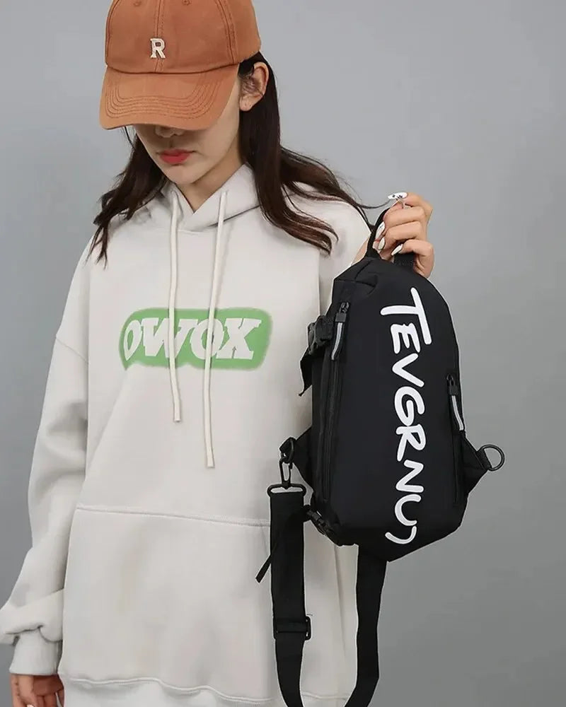 Nylon Chest Bag Trendy and Fashionable Women's Shoulder Bag Sports and Leisure Men's Oblique Straddle Bag