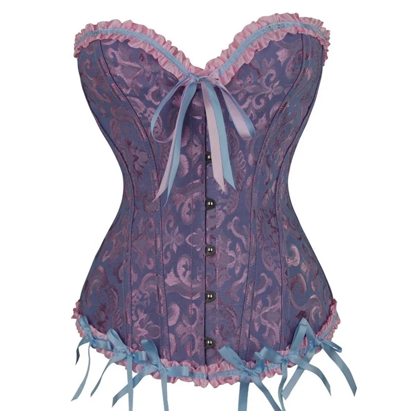 Waist Corset Top Women Bustier Overbust Sexy Lace up Floral Lingerie Shapewear Vintage Victorian Fashion Body Shaper DropShippin