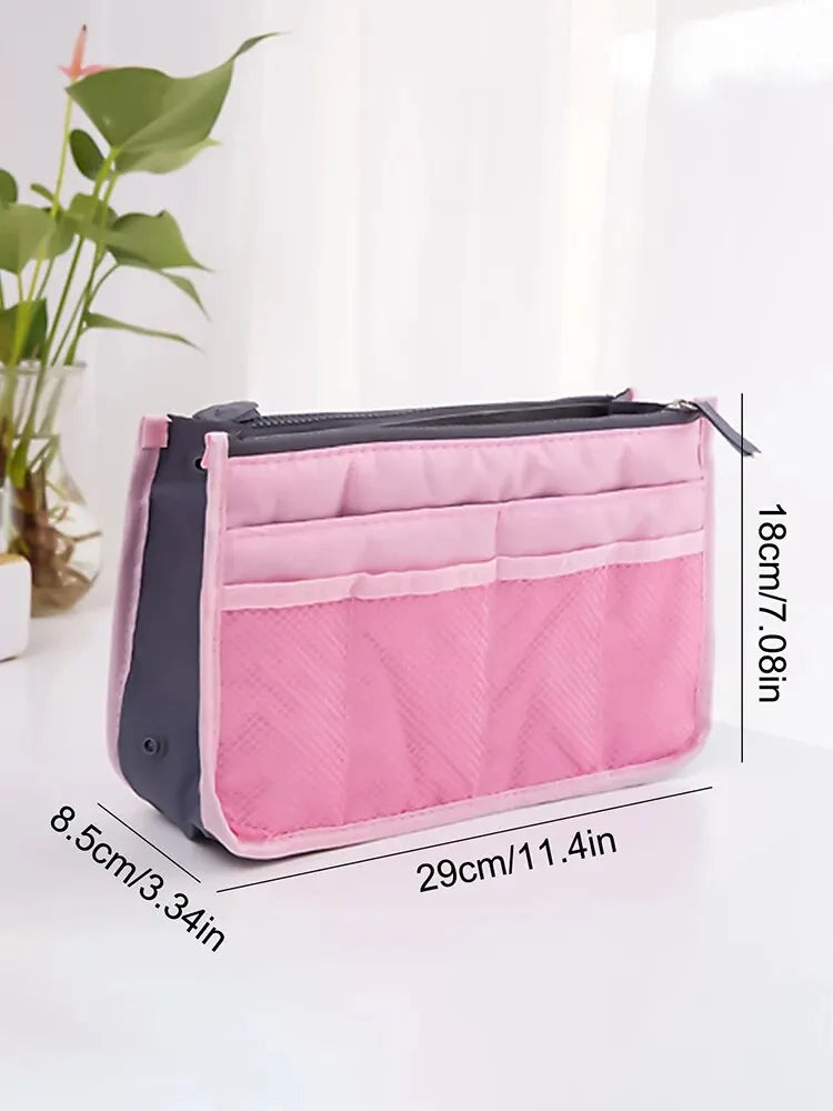 Multi Functional Large Capacity Makeup Bag Portable Double Zipper Toiletries Travel Storage Bag Mommy Bag Multi Pocket Cosmetic