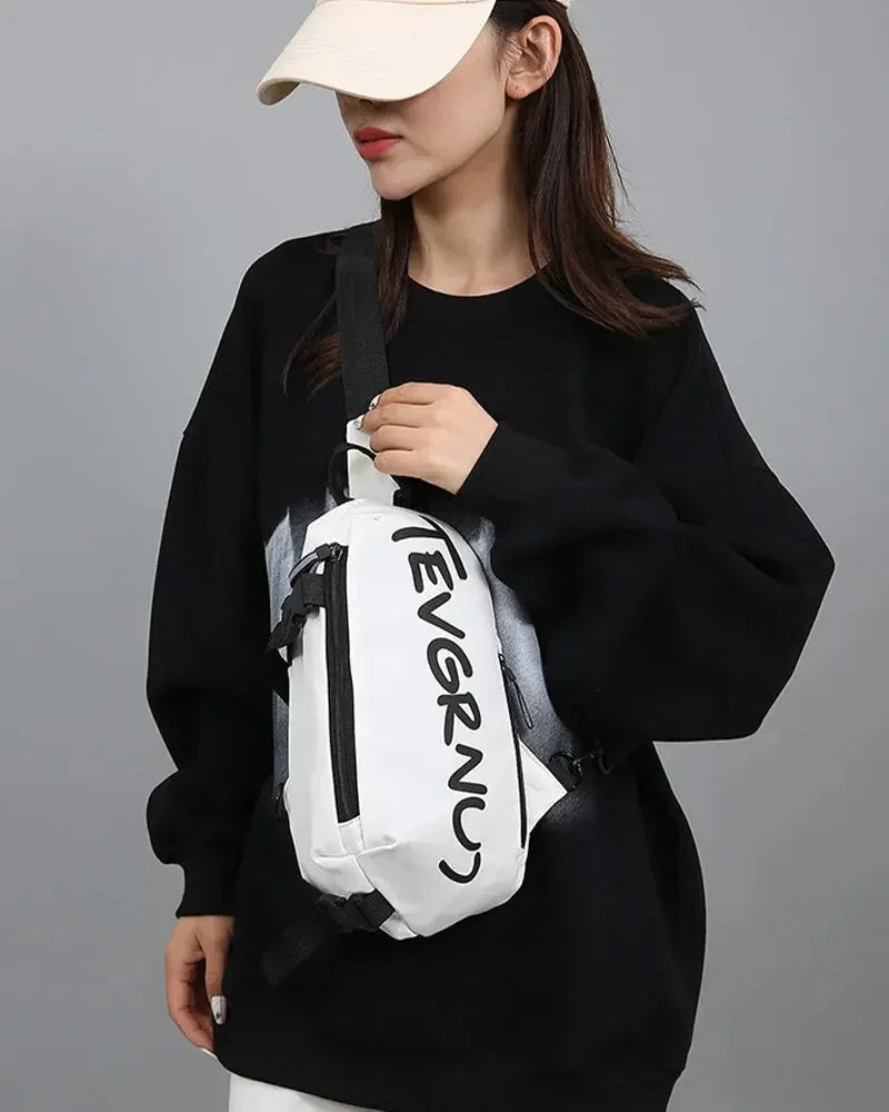 Nylon Chest Bag Trendy and Fashionable Women's Shoulder Bag Sports and Leisure Men's Oblique Straddle Bag