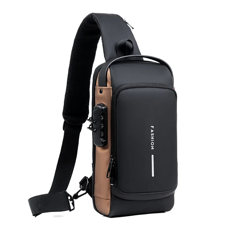 Desinger Multifunction Anti-theft USB Shoulder Crossbody Bag Travel Sling Pack Messenger Pack Chest Bag Male Luxury Brand Men