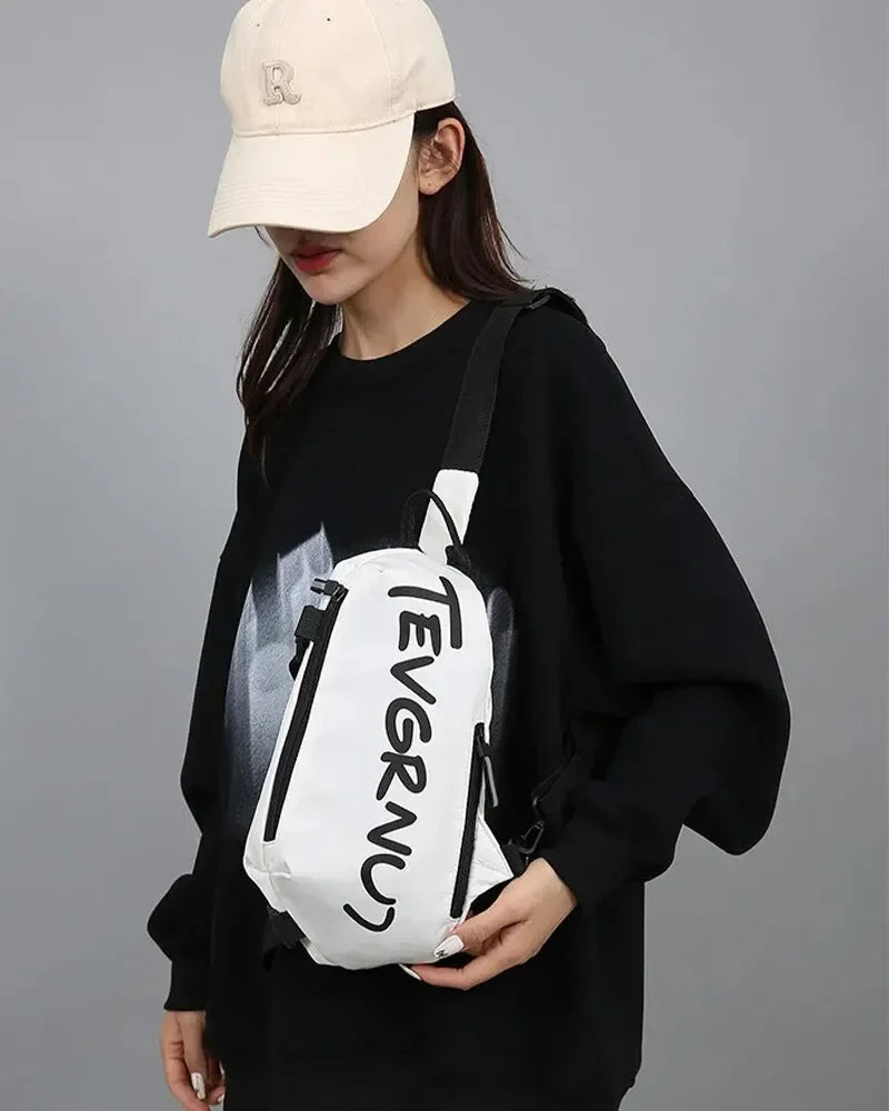 Nylon Chest Bag Trendy and Fashionable Women's Shoulder Bag Sports and Leisure Men's Oblique Straddle Bag